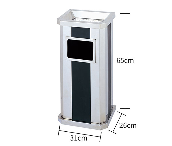 Kích thước thùng rác hình chữ nhật có gạt tàn