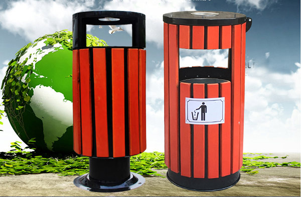 Thùng rác công viên bằng gỗ đẹp, làm sạch không gian