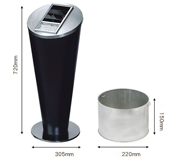 Kích thước mẫu thùng rác có gạt tàn