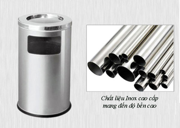 Chất liệu Inox cấu thành thùng rác là Inox 201