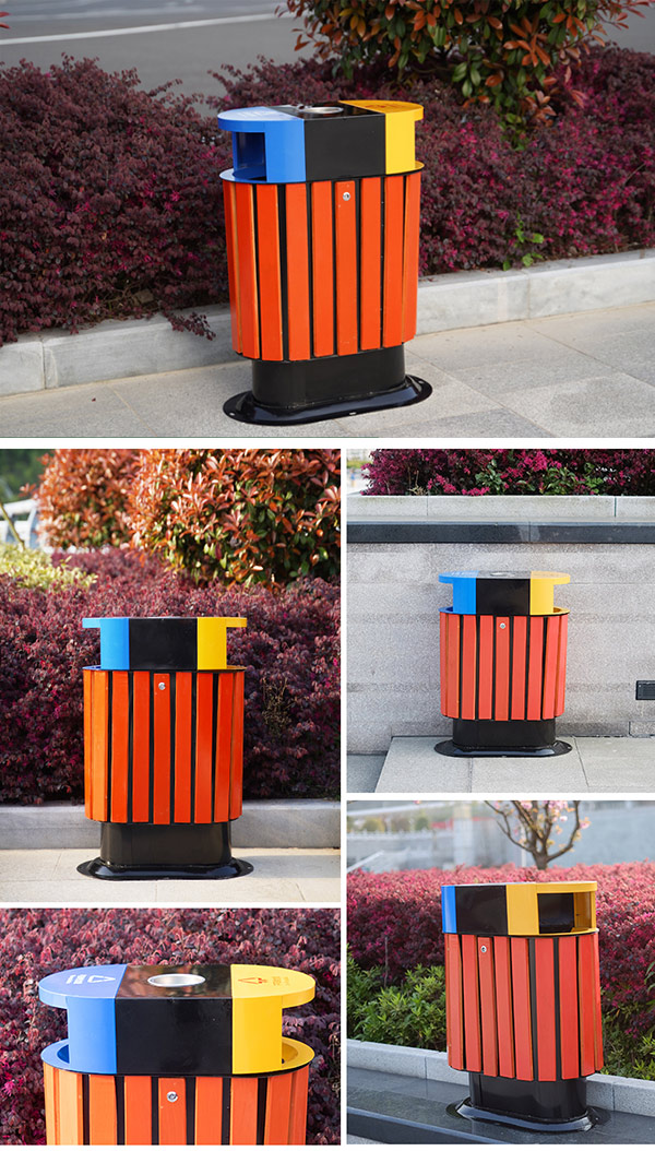 Thùng rác 2 ngăn ngoài trời đẹp, dễ sử dụng