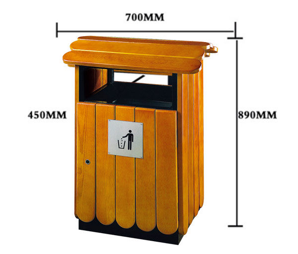 Kích thước thùng rác ngoài trời bằng gỗ