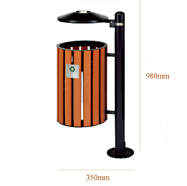 Kích thước thùng rác công viên bằng gỗ