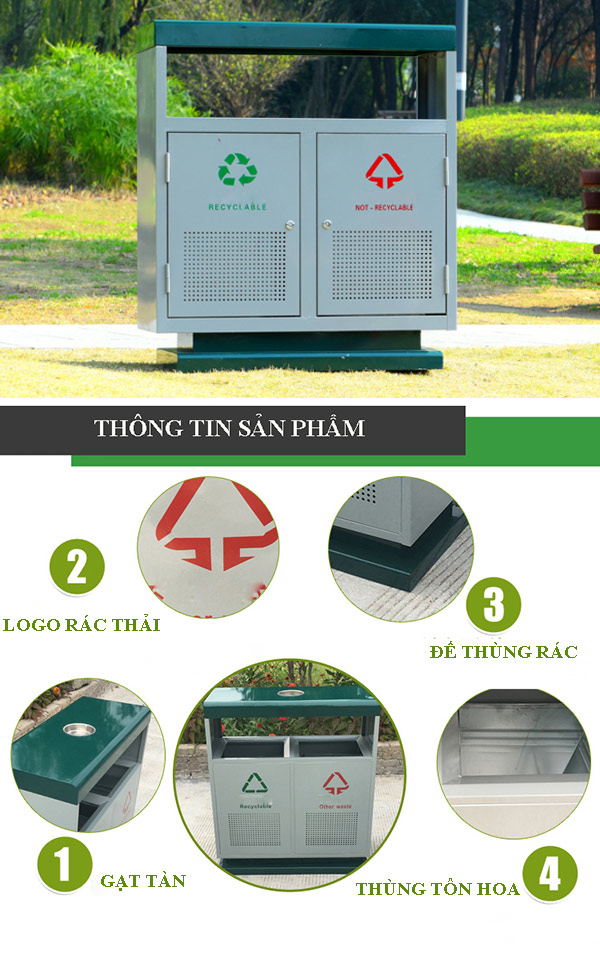Khám phá đặc điểm mẫu thùng rác ngoài trời đẹp