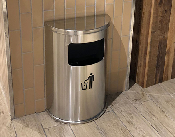 Thùng rác inox bán nguyệt