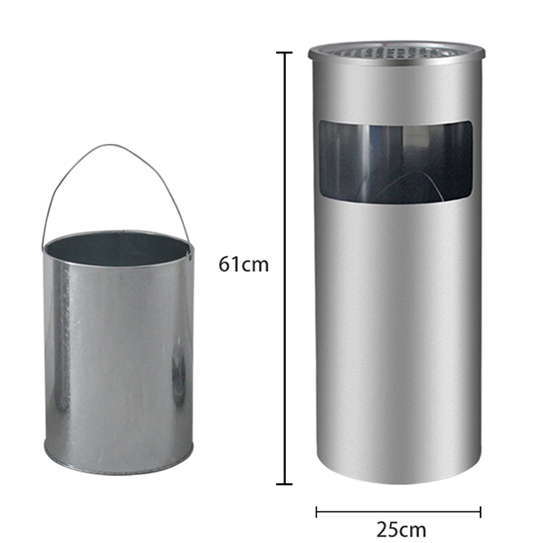Kích thước thùng rác inox gạt tàn để bạn tham khảo