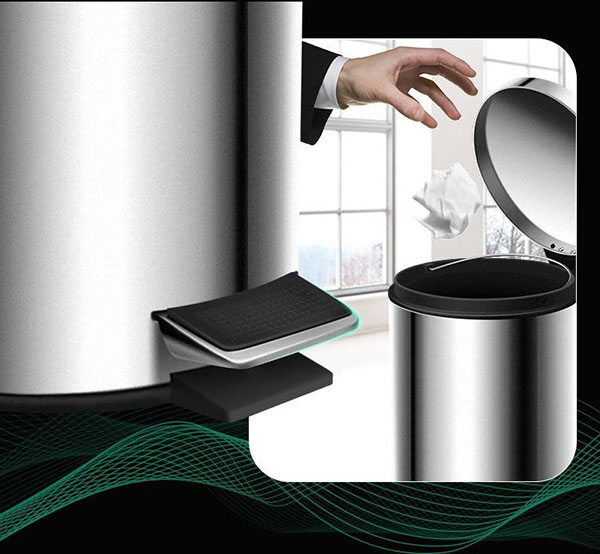 Cơ chế đạp chân giúp nắp thùng rác tự mở