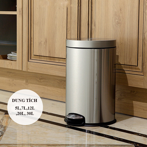 Mẫu thùng rác Inox đạp chân cao cấp
