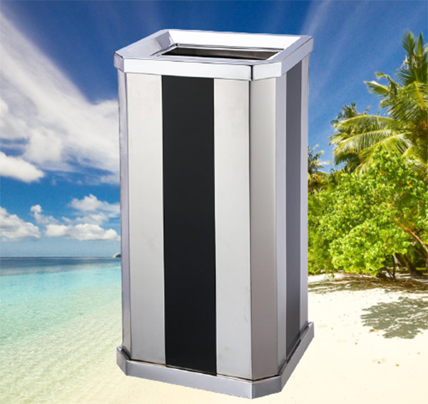 Thùng rác hình chữ nhật làm từ Inox 201