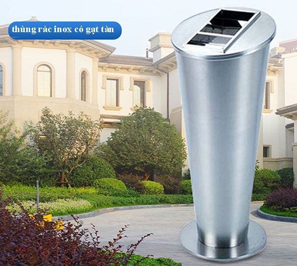 Thùng rác inox hút thuốc đẹp, kiểu dáng độc đáo