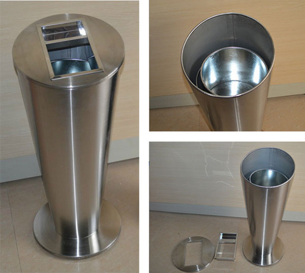 Chi tiết từng bộ phận của thùng rác inox hút thuốc