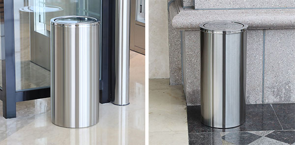 Vị trí lắp đặt thùng rác inox nắp lật tròn