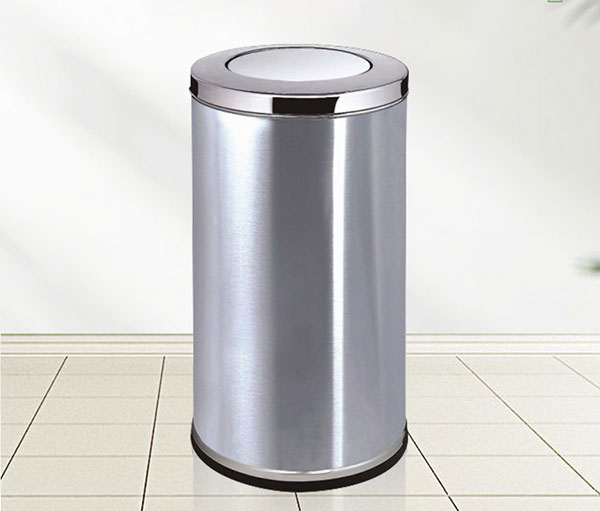 Thùng rác nắp lật lớn kiểu dáng trụ tròn