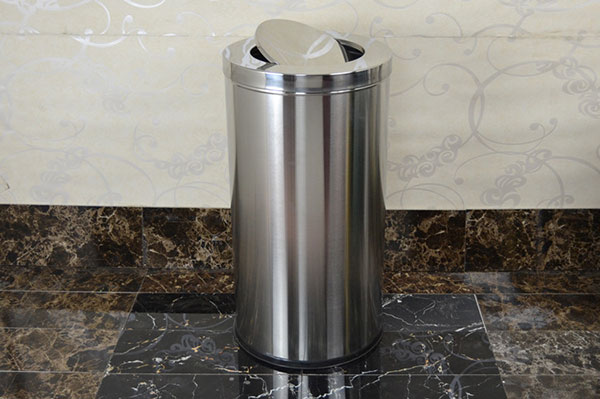 thùng rác inox tròn nắp bập bênh A35-O