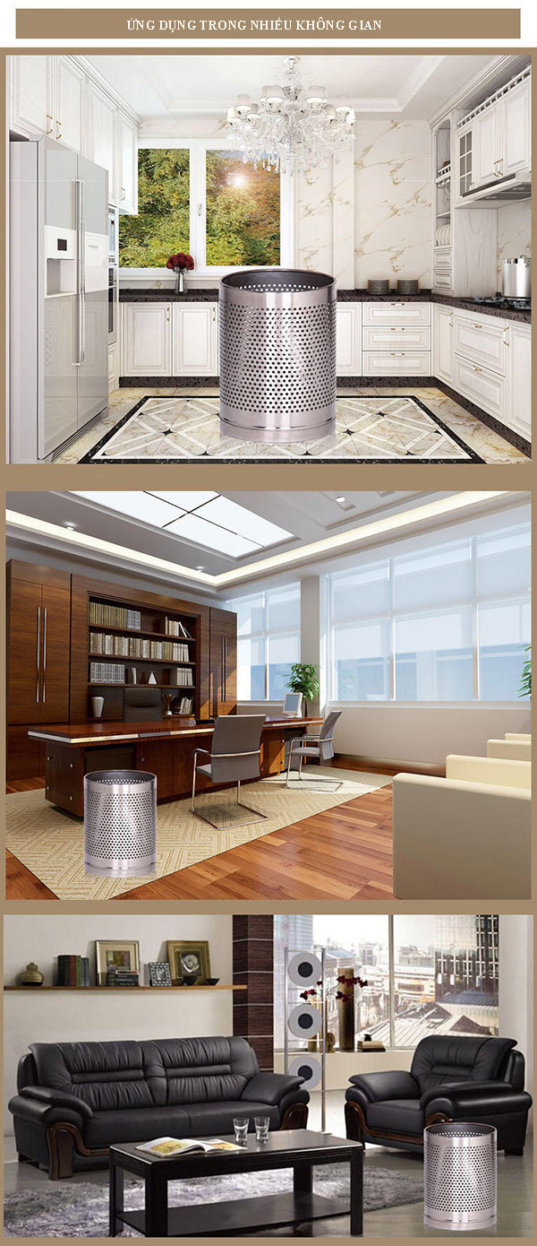 Thùng rác inox văn phòng