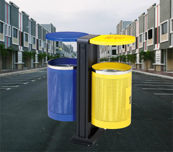 Thùng rác ngoài trời 2 ngăn đẹp, tiện dụng
