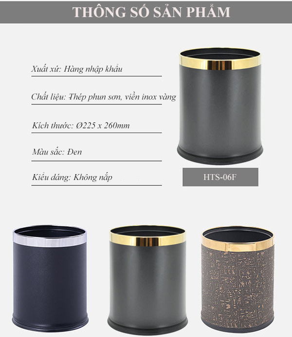 Thông số kỹ thuật thùng rác văn phòng không nắp loại 2 lớp