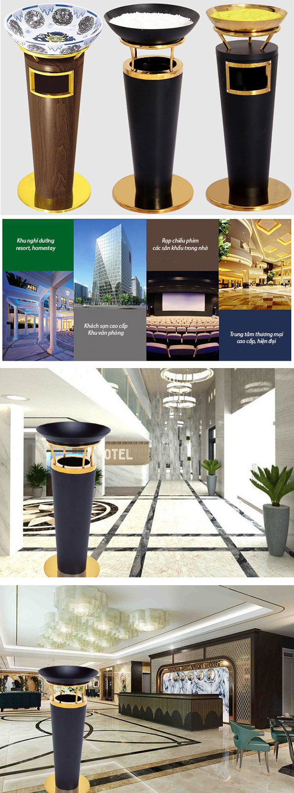 Đây là mẫu thùng rác tiền sảnh khách sạn được ưa chuộng nhất hiện nay