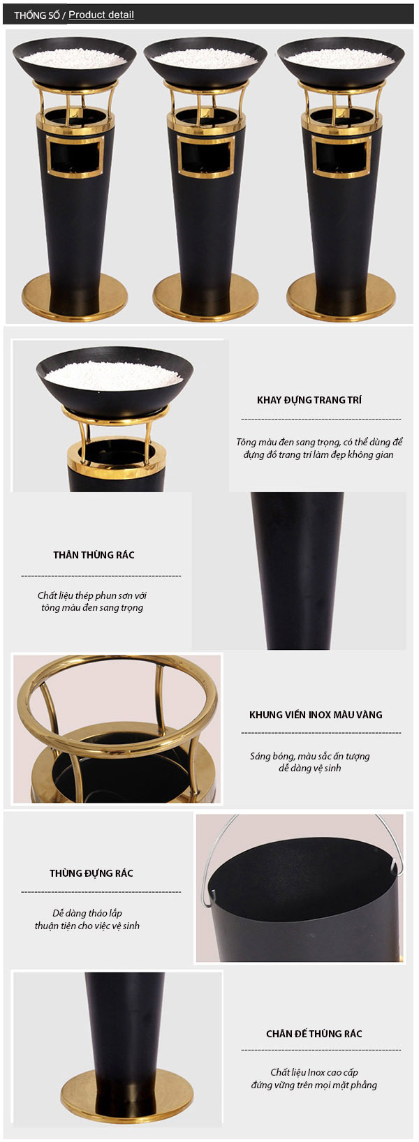 Chi tiết từng bộ phận cấu thành thùng rác phun sơn tĩnh điện