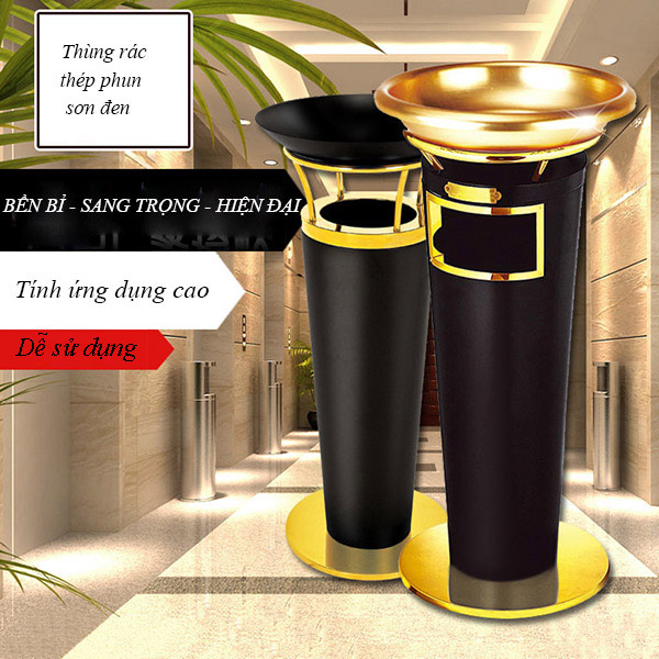 Mẫu thùng rác đẹp phù hợp với khu vực tiền sảnh khách sạn, tòa nhà