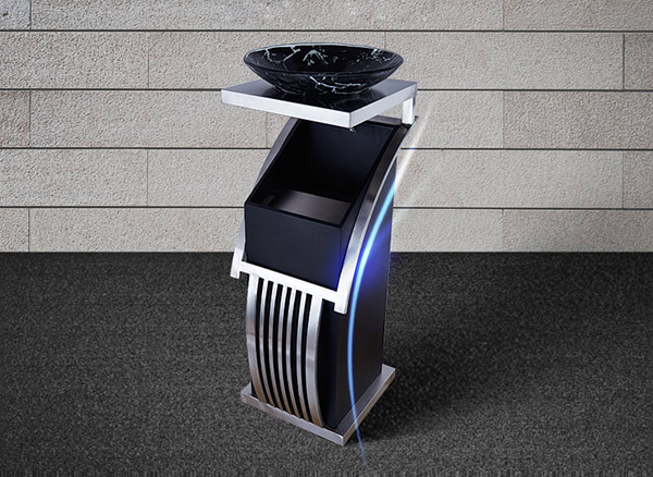 Thùng rác thép không gỉ có khay đá đẹp