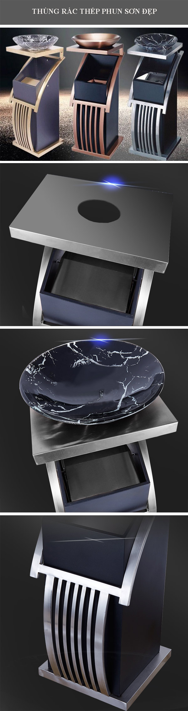 Cận cảnh từng chi tiết bộ phận thùng rác