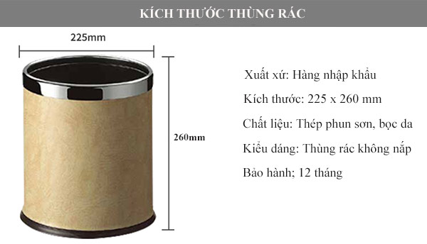 Kích thước thùng rác văn phòng