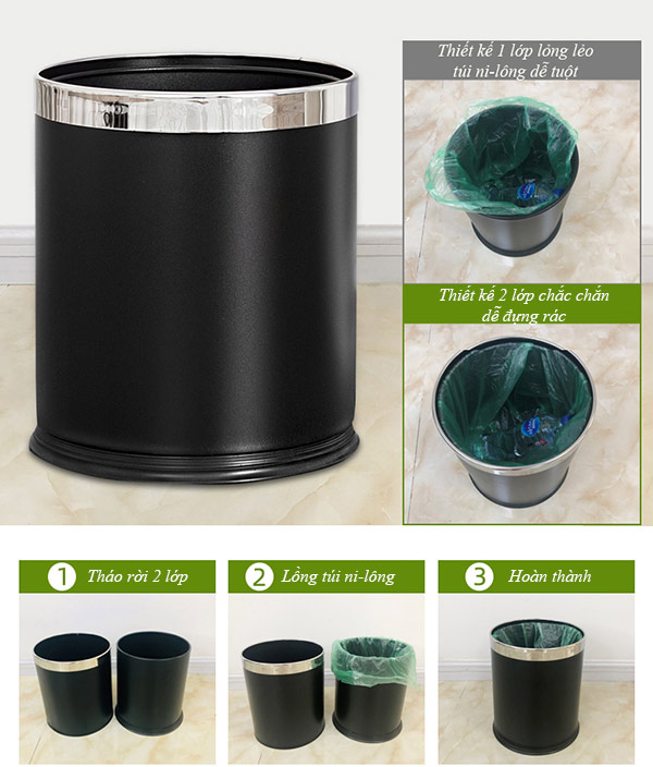 Hướng dẫn sử dụng thùng rác văn phòng