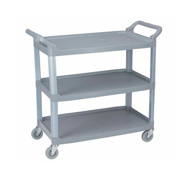 Xe đẩy bằng nhựa với màu ghi sạch, dễ sử dụng