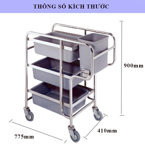 Thông số kích thước xe dọn bàn ăn