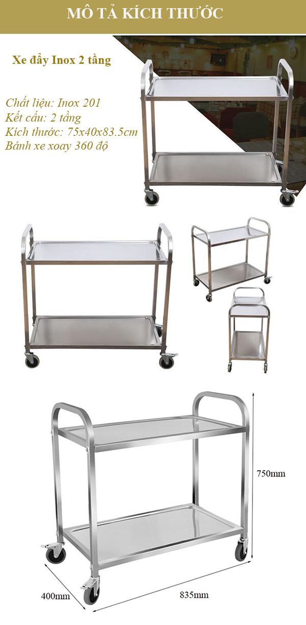 Chi tiết thông số kích thước mẫu xe đẩy đa năng