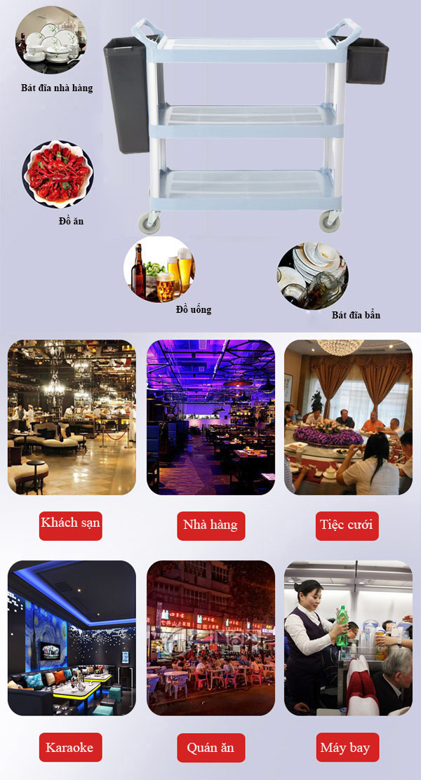 Mẫu xe đẩy phục vụ phù hợp nhiều không gian sử dụng