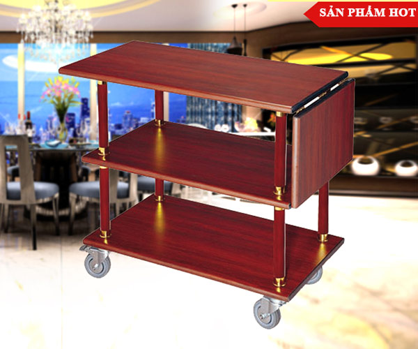 Xe đẩy đồ ăn, thức uống bằng chất liệu gỗ