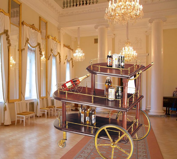 Dòng xe đẩy rượu cao cấp - xe đẩy phục vụ rượu phong cách cổ điển
