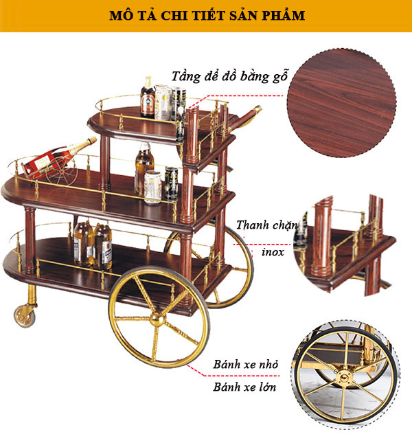 Đặc điểm của xe chở rượu vang cao cấp nhà hàng