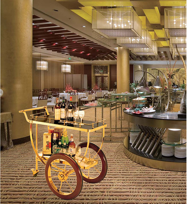 Xe đẩy phục vụ rượu, trà cho nhà hàng cao cấp