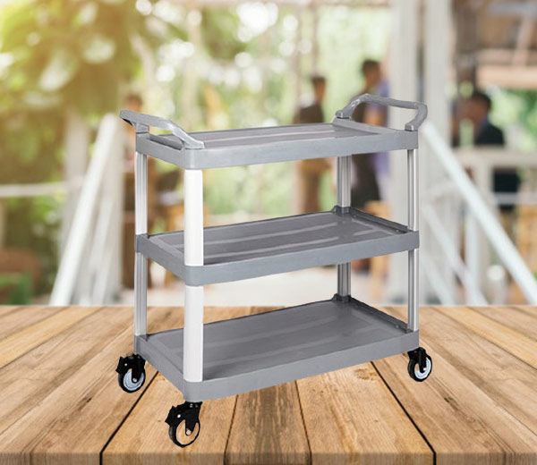 Xe đẩy thức ăn nhà hàng khách sạn kiểu dáng 3 tầng
