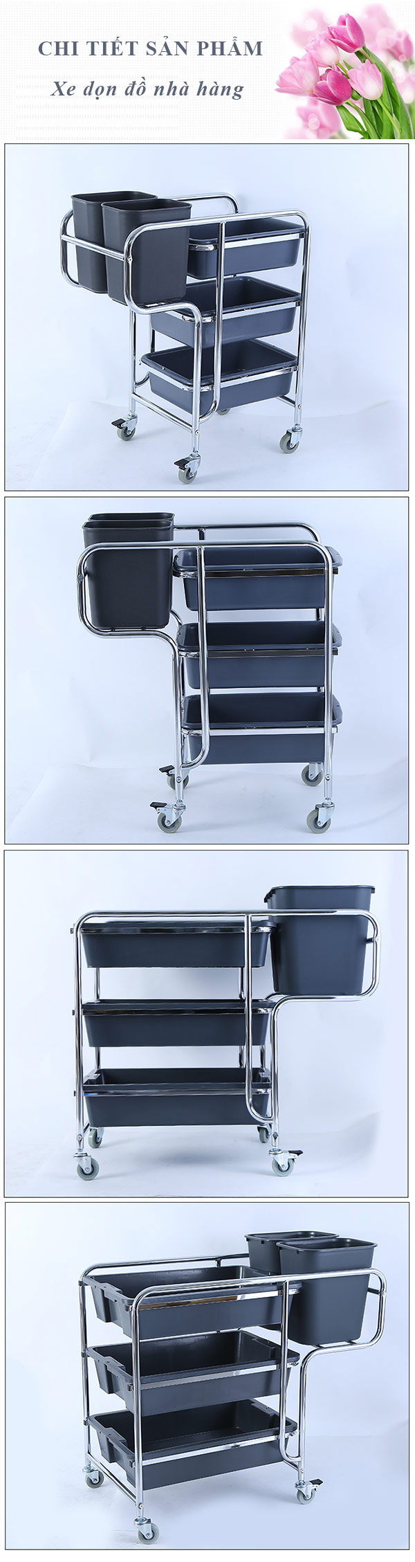 Mẫu xe dọn bàn ăn khách sạn nên trang bị