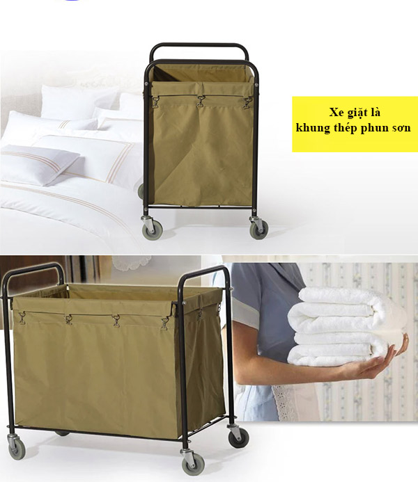 Xe đẩy giặt là khung thép phun sơn