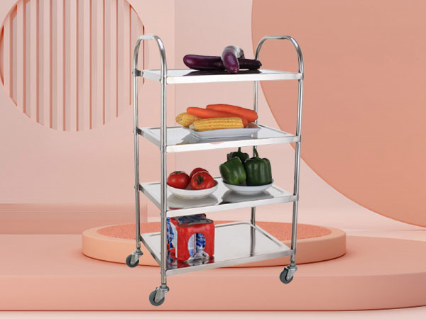 Xe đẩy thức ăn inox 4 tầng