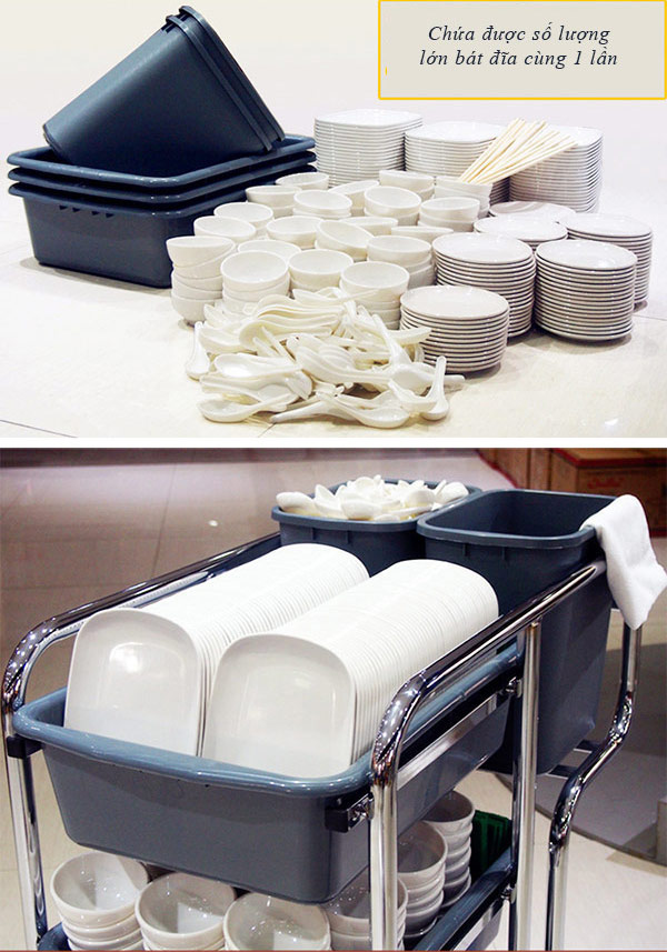 Trang bị xe đẩy thu gom bát đĩa
