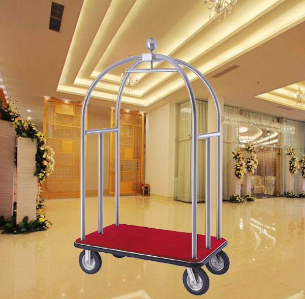 Xe đẩy hành lý Inox 201 màu trắng