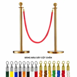 Cột chắn inox mạ vàng dây trùng