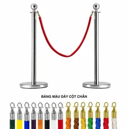 Cột chắn inox trắng dây chùng
