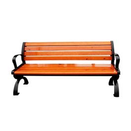 Ghế băng công viên có tựa bằng gỗ thiết kế bằng gỗ màu đỏ cam