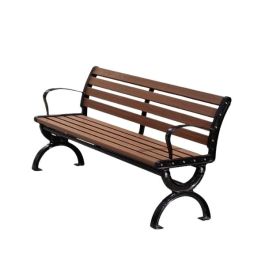 Ghế băng công viên có tựa bằng gỗ thiết kế bằng gỗ màu đỏ cam