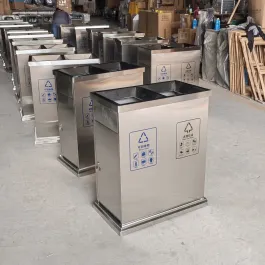 Thanh lý thùng rác inox đôi nắp lật