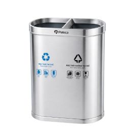 Thùng đựng rác inox 2 ngăn không nắp