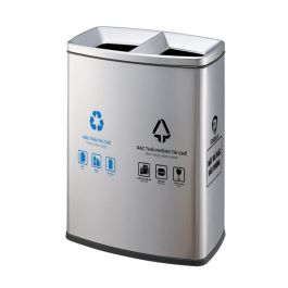Thùng rác 2 ngăn ngoài trời bằng inox