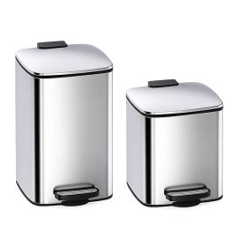 Thùng rác inox đạp chân vuông cao cấp